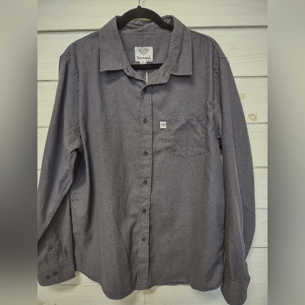 Diamond Supply Co. Gray Casual Button Down Shirt